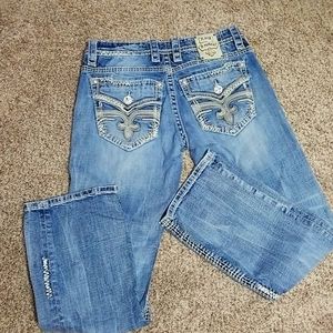 Mens rock revival jeans 33